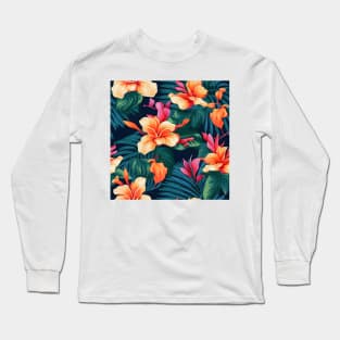 Tropical Flowers Pattern 20 Long Sleeve T-Shirt